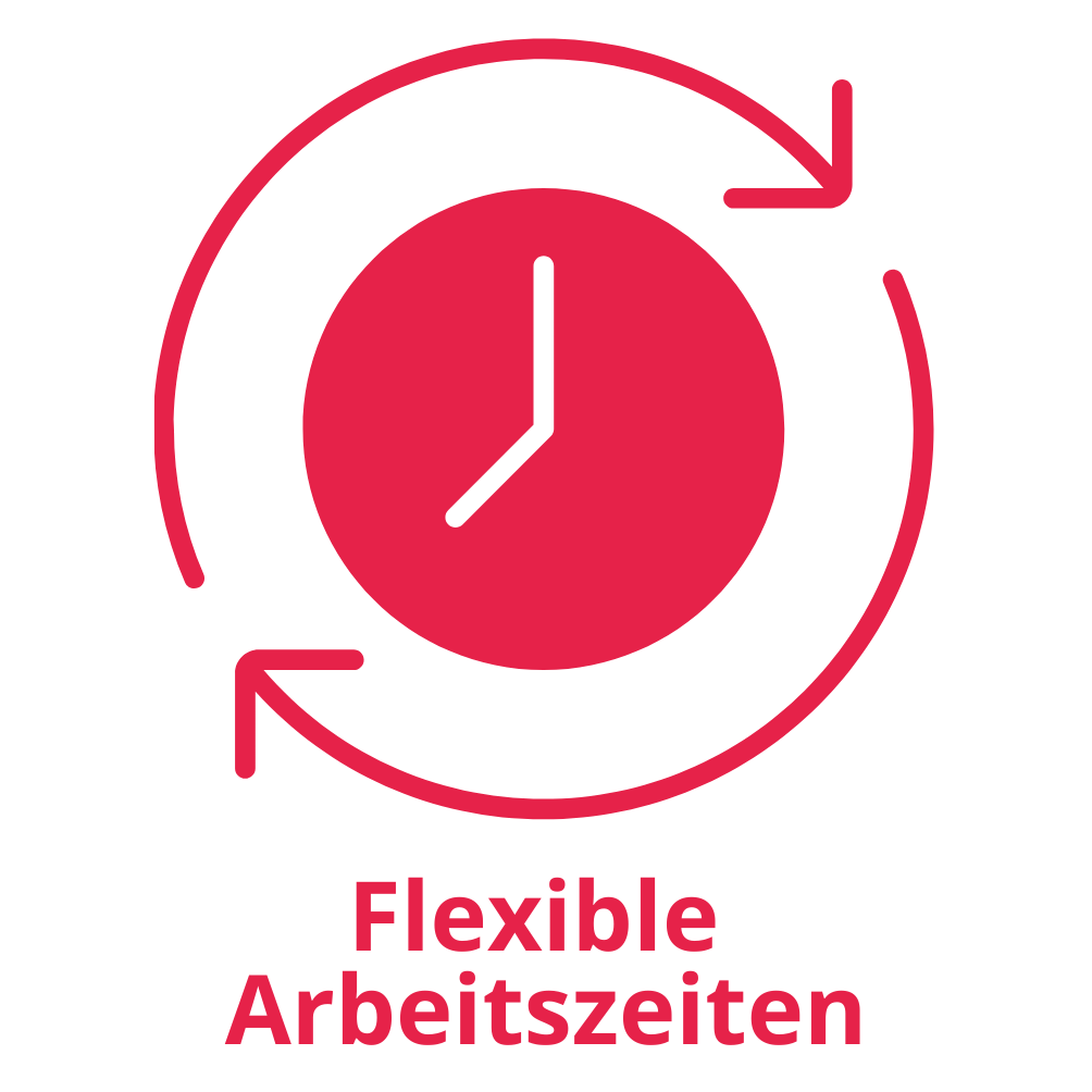 Symbol Icon Flexible Arbeitszeiten: Eine Uhr mit Pfeil